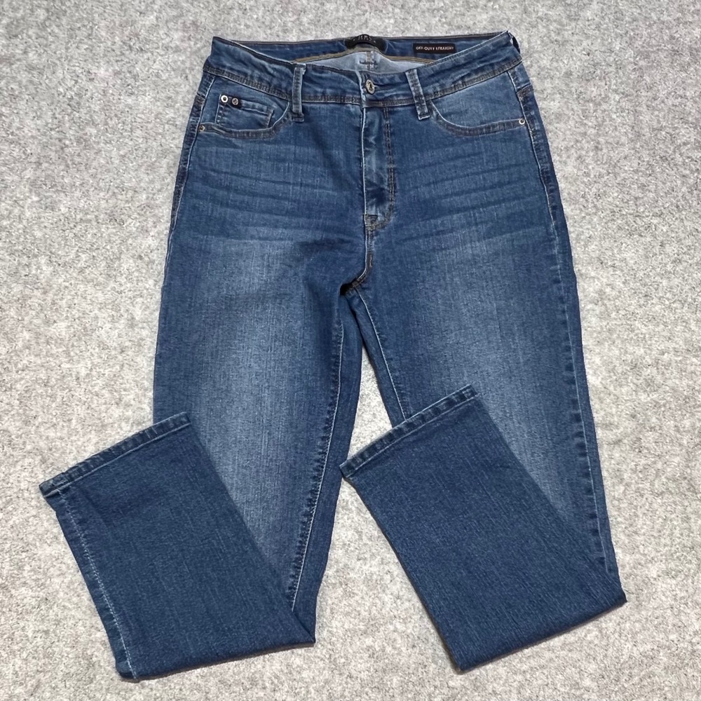 Curve Appeal Off-Duty Straight Jeans Womens 8/29 Medium Wash High Rise Denim